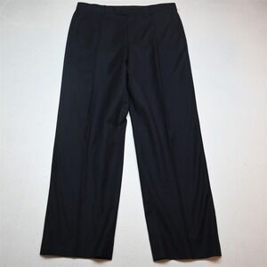 Bespoke 34x32 Navy Blue Wool Pleated Classic Dress Mens Pants